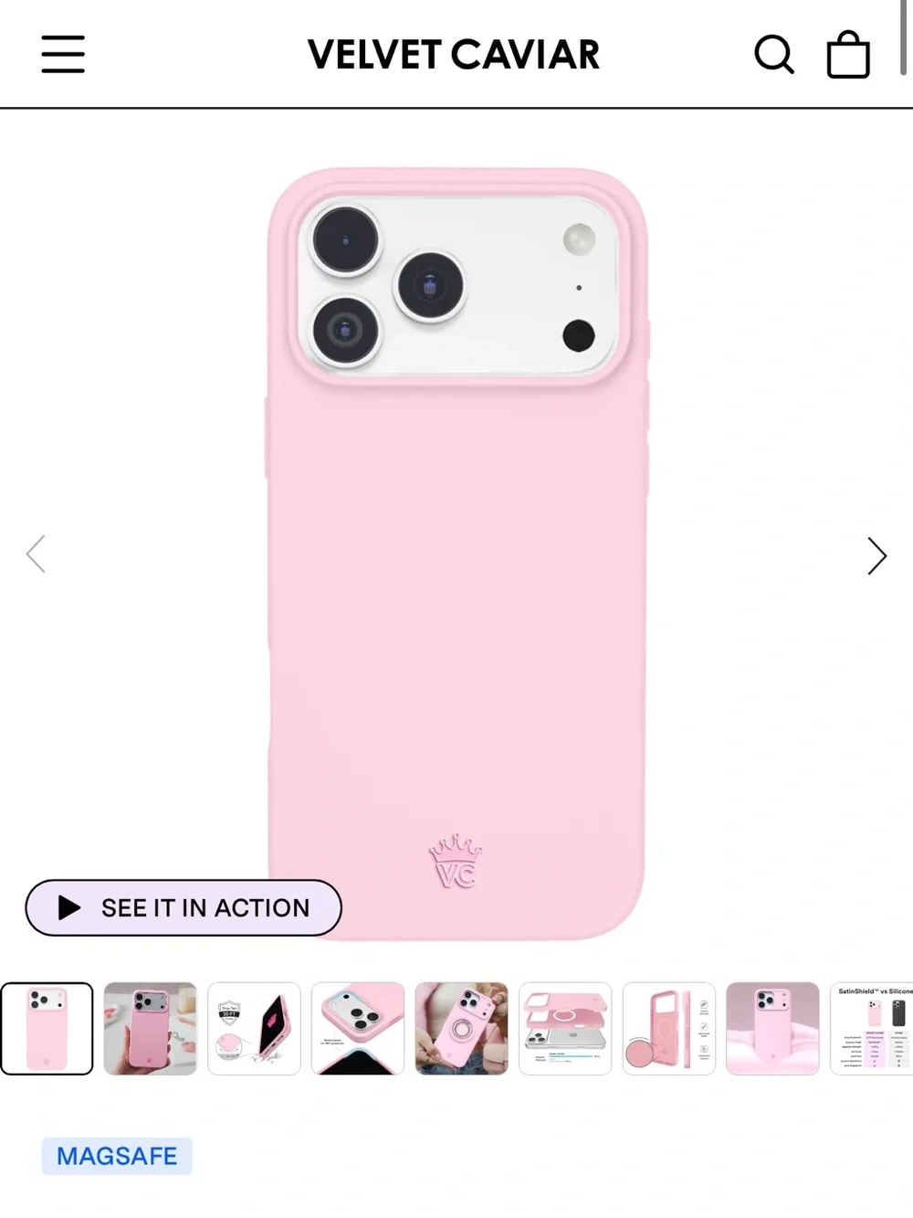 Velvet Caviar - strawberry milk case